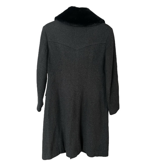Barney’s NY Vintage Wool/Cashmere Coat, Detachable Faux Fur Collar, 42 (US S) - Picture 3 of 12